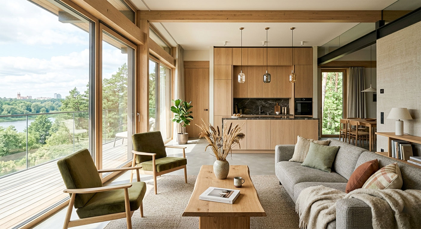 Privātmājas dizains Daugavas krastā