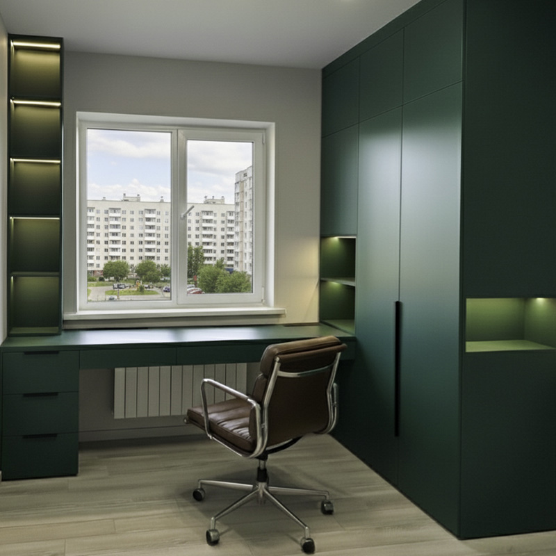 Skapis un darba galds pēc pasūtījuma Imantā.